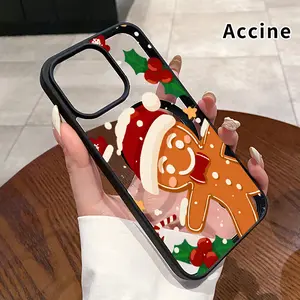 Magnetic Phone Case Compatible for iPhone 17 Pro Max 16 Plus 15 14 13 12 11 Air E Gingerbread Christmas Joy Hard Acrylic Back Soft TPU Edge Shock-resistant Cover for Girl