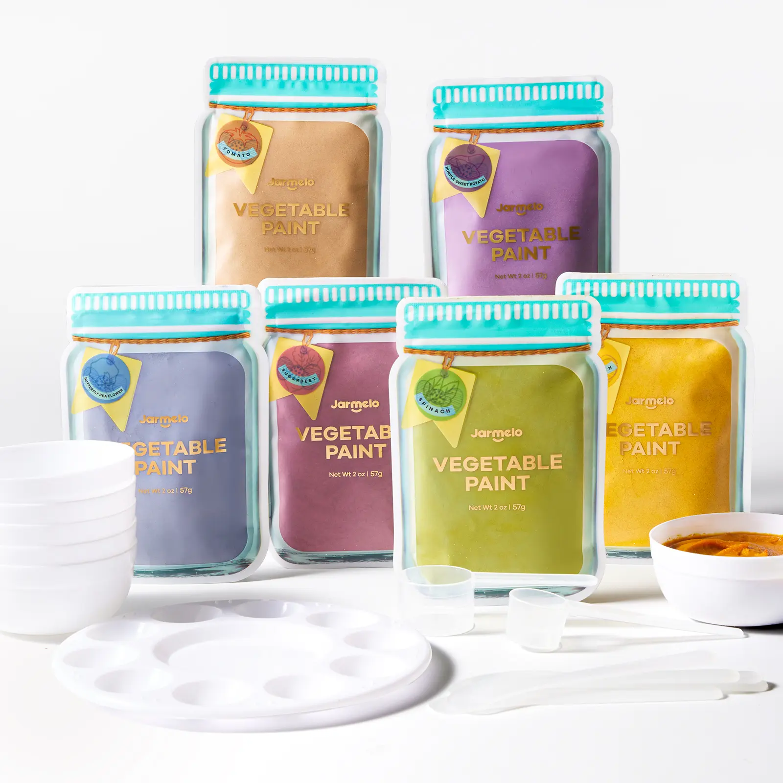 Jar Melo Washable Finger Paints Powder for Toddlers, Safe Fruit & Vegetable Powder Painting Set Non-Toxic Coloring Materials Sets Art Craft Supplies,Kids gifts