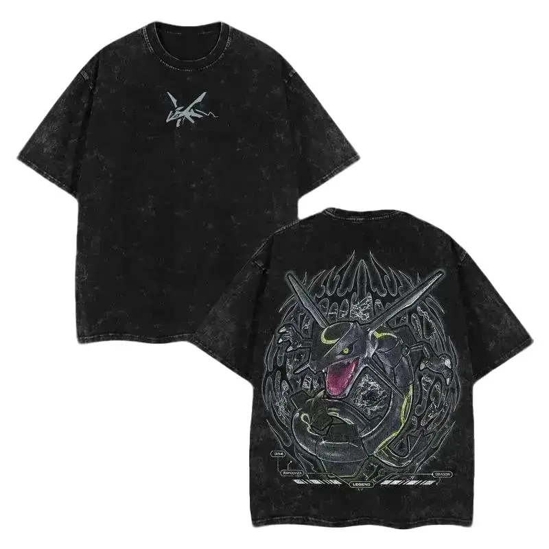 Men's Vintage Oversized 230gsm Premium Soft Cotton Crew Neck Short-Sleeve T-Shirt - Acid-Washed, Relaxed Cut, Shoulder Tape, Anime Graphic, Seamless, Casual Menswear Tops, Affordable, 7-Day Return-Exchange Policy