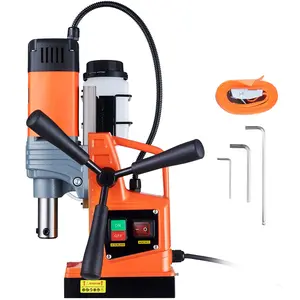 Magnetic Drill 1300W 2922lbf/13000N Portable Mag Drill Press 810RPM &1550W 2" Boring Diameter, 2922lbf/13000N 500 RPM Portable Electric Mag Drill Press with Variable Speed, Drilling Machine for any Surface Home Improvement Industry Railway