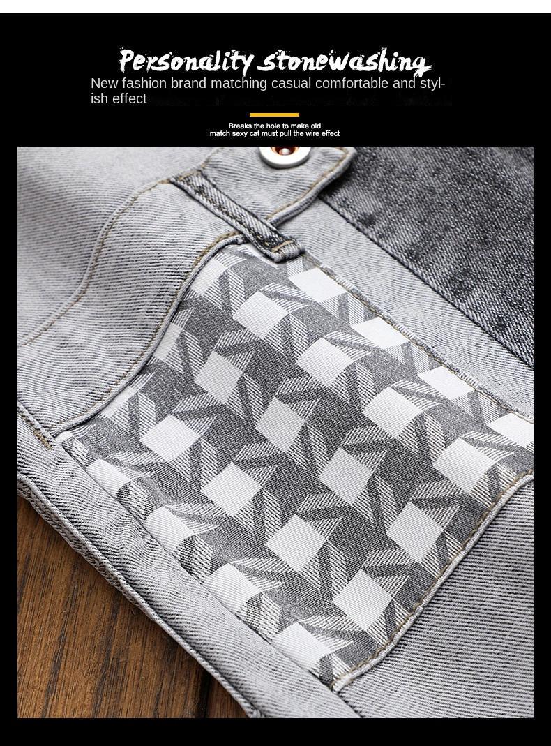 spring autumn cargos Men's clothing straight new Cargo slim casual original designer cowboy work Splice jeans pants Trousers Menswear