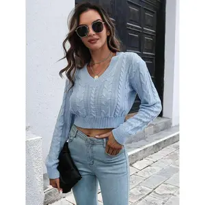 Cable-Knit Cropped Sweater