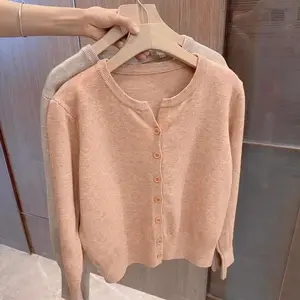 NewFashionWomen'sThinFleeceKnitLooseShortCashmereSweaterRoundNeck,WarmKoreanSleCasualFemaleSweaterCloting