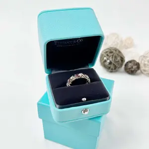 Pre-owned Tiffany & Co. Sixteen Stone Ring, 18K Yellow Gold & Platinum with Diamonds and Rubies, US Size 6.5