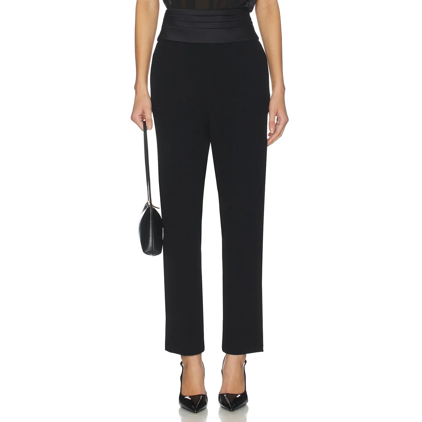 SANS FAFF Tuxedo Cigarette Pants in Black
