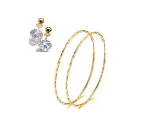 ear pierce jewelry Stylish Big Circle Hoop Earrings For Women Copper Jewelry Daily Casual Round Earrings Modern Fashionable