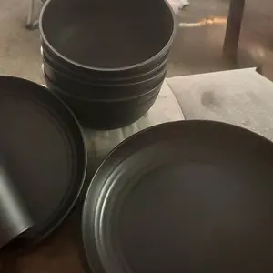 16 Piece Kitchen Wheat Straw Dinnerware Set, Service for 4, Dinner Plates, Dessert Plate, Cereal Bowls, Cups, Unbreakable Plastic Outdoor Camping Dishes