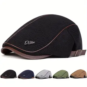 Unisex Knitted Wool Cap Beret Outdoor Sport Adjustable Sunscreen Leisure Hat Spring Autumn Travel Tourism Beach Vacation