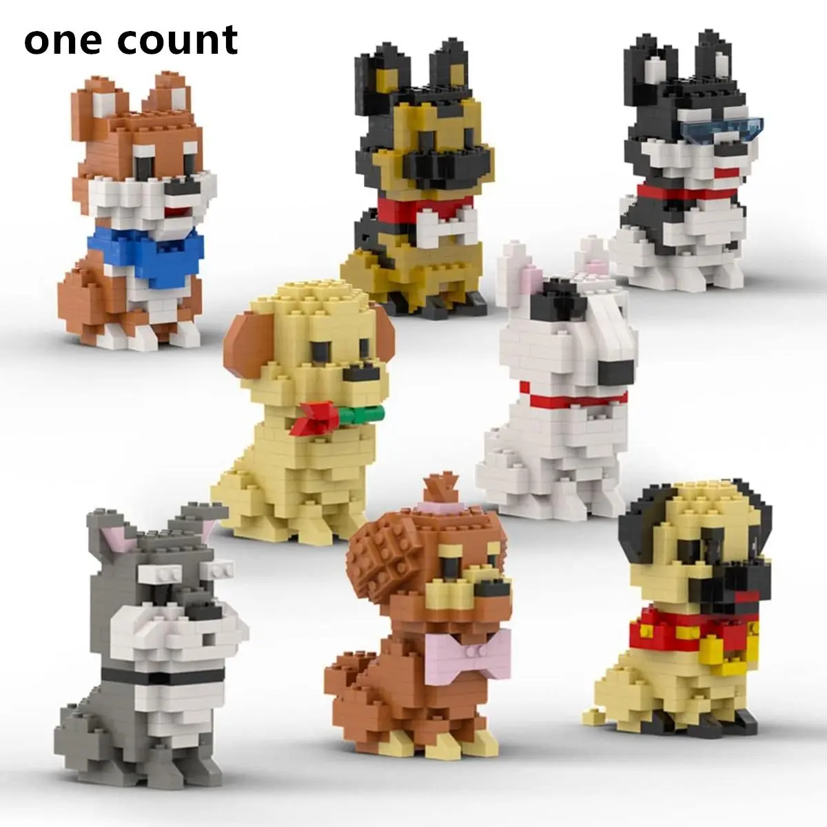 Cartoon Animal Design Building Blocks (1 Set), Collectible building blocks, Animal World Building Blocks, Creative Animal Design Building Blocks, Room Decoration Ornaments, Building Block Figures