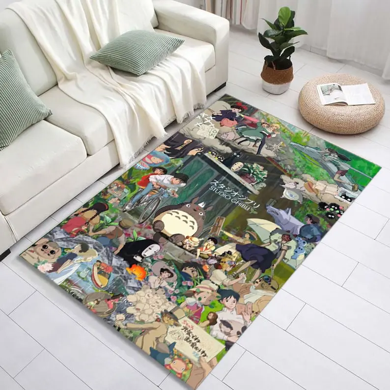 Anime Characters Doormat- Anime Doormat - Totoro, Haku, and Friends Doormat - Studio Ghibli’s World at Your Feet