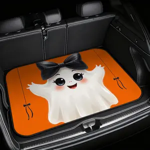1 piece of car cargo padding, featuring a cartoon ghost bow design. Suitable for Halloween. Can be used as a trunk pad or cargo area pad. Suitable for various purposes, including tool transportation or family outings.