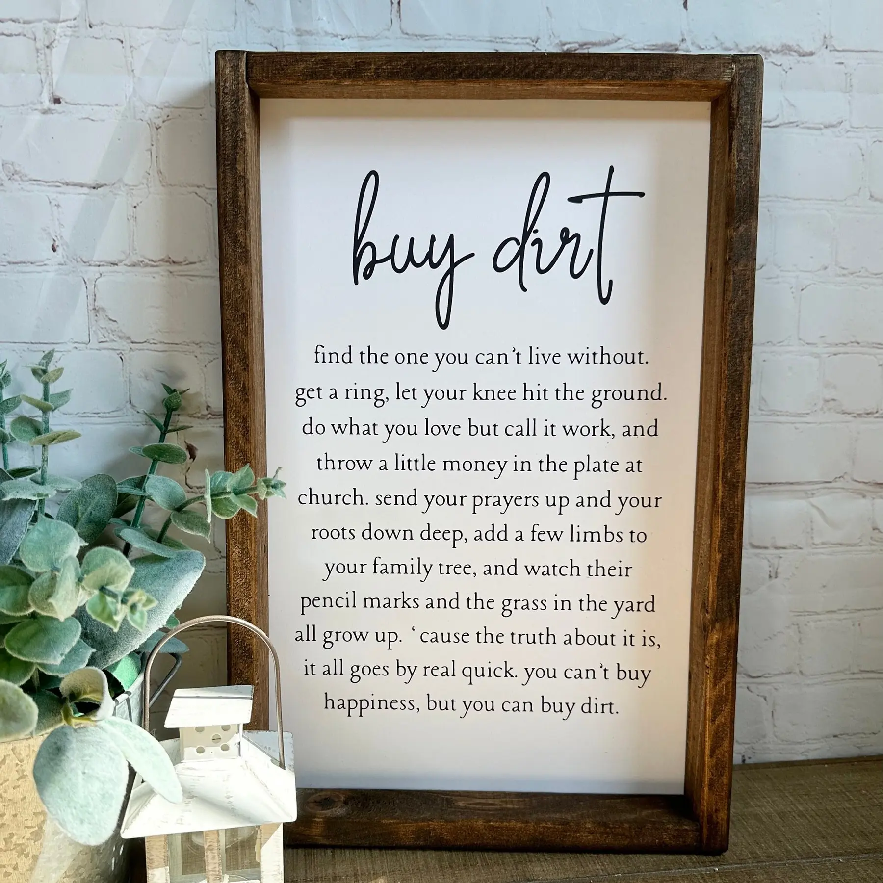 Buy Dirt Framed Sign, Song Lyric Sign, Country Song, Farmhouse Decor, Wall Decor, Wood Sign, Rustic Home Decor, Rustic Design Gift, Tiered Tray Decor, Mantel Sign, Wooden Wall Hangings, Desktop Decor, Vintage Plaque Decor, Home Decoration