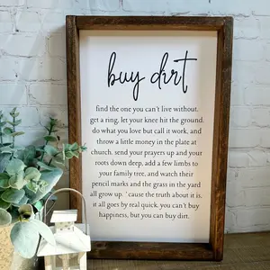 Buy Dirt Framed Sign, Song Lyric Sign, Country Song, Farmhouse Decor, Wall Decor, Wood Sign, Rustic Home Decor, Rustic Design Gift, Tiered Tray Decor, Mantel Sign, Wooden Wall Hangings, Desktop Decor, Vintage Plaque Decor, Home Decoration