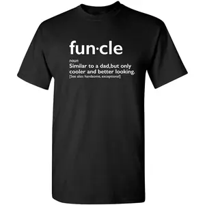 100% Cotton Printed Street-Style T-Shirt Mens Funcle Gift for Uncle Graphic Novelty Funny T Shirt
