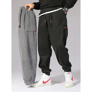 Baggy Corduroy Jogger Pants Men Tech Fleece Sweatpants Man Autumn Winter Casual Harem Pants Male Sport Thermal Trousers