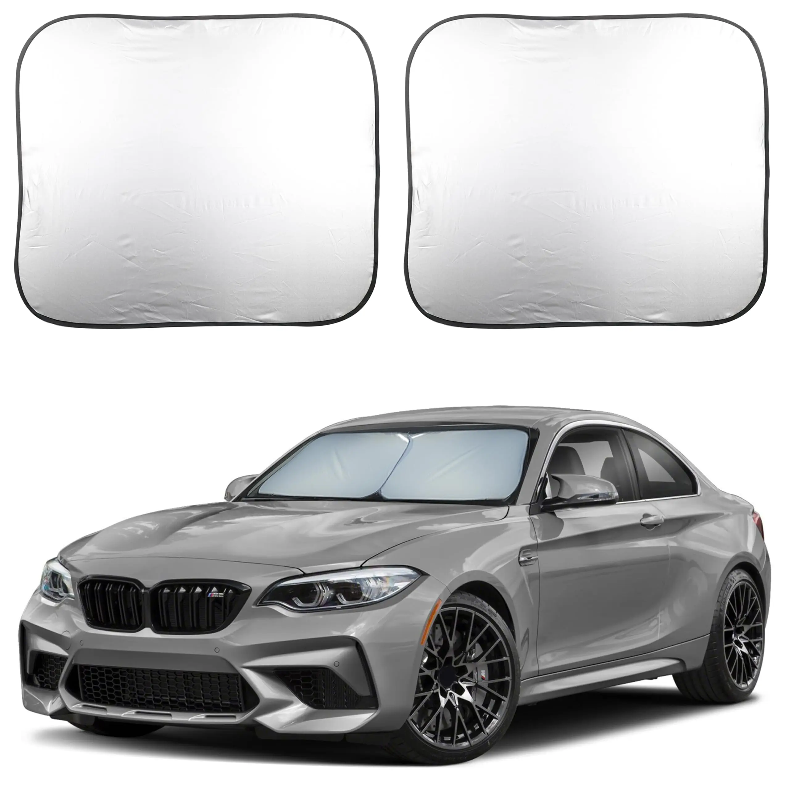 EcoNour Car Sunshade Windshield Outside, 28x31 in UV-Protective Front Window Heat Blocker, Foldable Durable Polyester Sunshade, Easy-Storage Compact Design, Uv Protective Sunshade