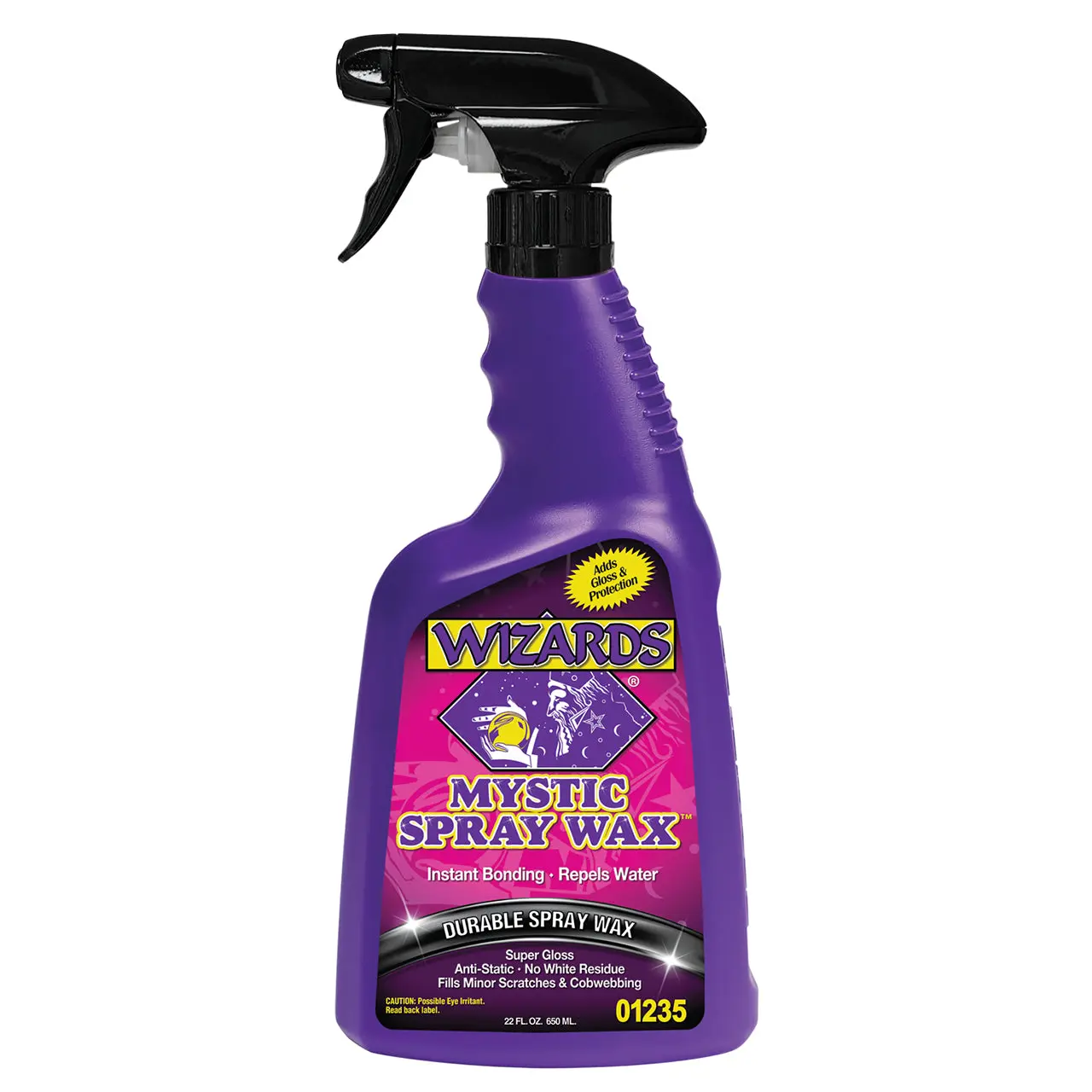 Wizards Spray Mystic Wax - Slick Finish Detailer and Glass Cleaner For Car Detailing Kit - Durable Spray Wax and Ceramic Boost - Repels Water and Protects With No Residue - Made in USA