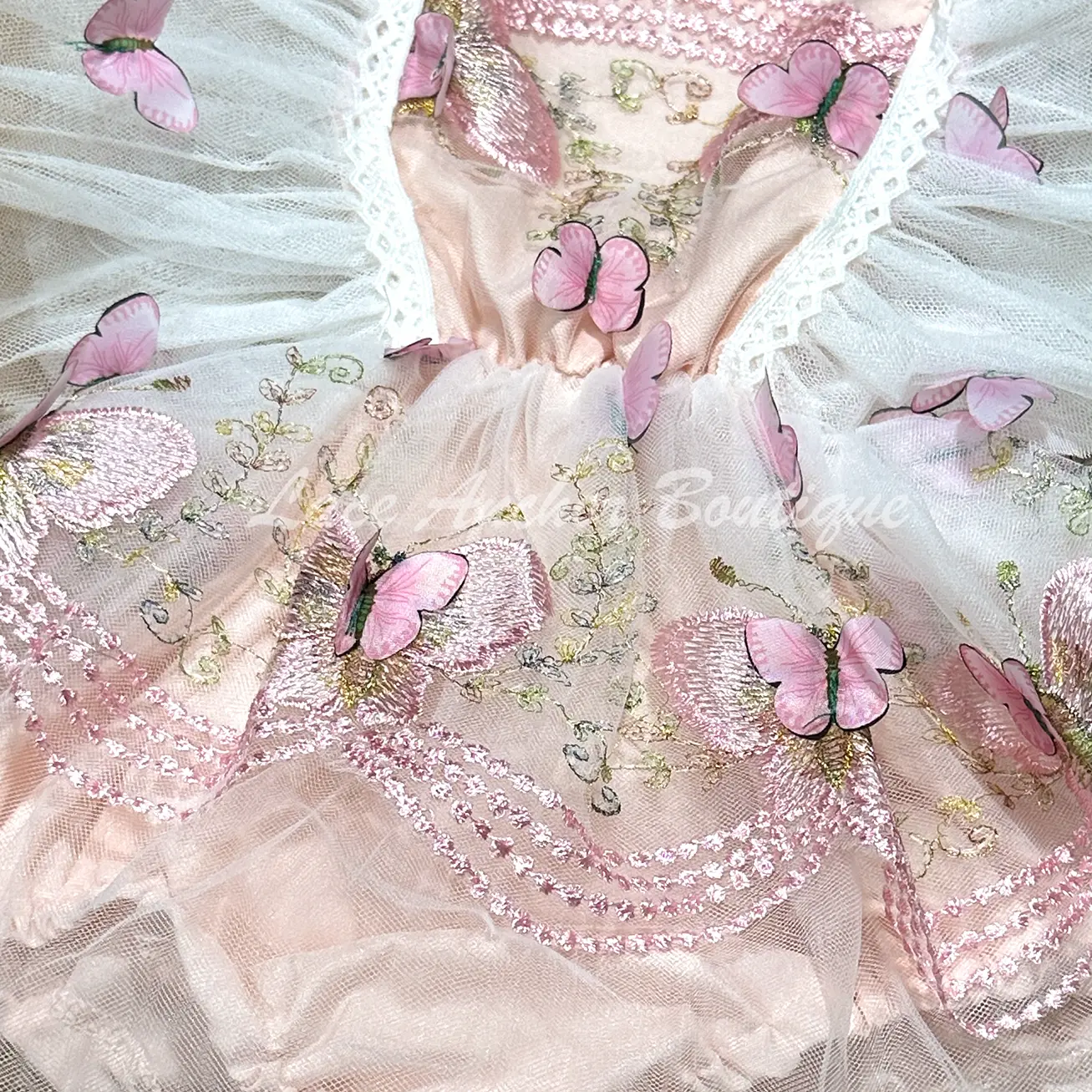 Pink, Ivory, Blue Butterfly Tulle Outfit