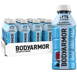 BODYARMOR LYTE Sports Drink Low-Calorie, Blueberry Pomegranate, Low-Calorie, Coconut Water, Natural Flavors, Vitamins, Electrolytes, 16 Fl Oz (12 Pack)
