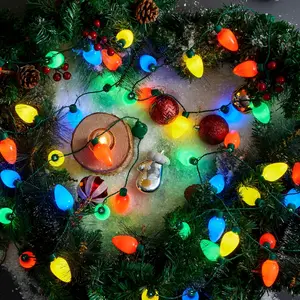 JOYIN 6 Packs Christmas LED Light Up Bulb Necklaces 9 Bulbs LED Necklace Holiday Xmas Costume Accessories for Christmas Party Favor Party Supply