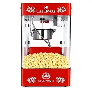 Hakka 8 oz Commercial Popcorn Machine, Countertop Movie Theater Popcorn Maker with Warming Deck and Light,1305W Countertop Popcorn Maker