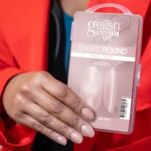Gelish Nude Soft Gel(TM) Tips – 120ct Pre-Shaped Press-On Nail Extensions, Professional Quality for Long-Lasting, Natural-Looking Manicures, Easy Application, Durable False Nails.