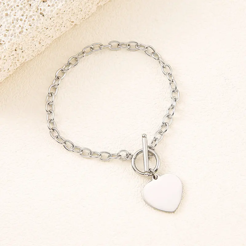 Silver 20mm heart shaped OT buckle brace