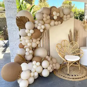 New Coffee Brown Balloon Garland Arch Kit Wedding Birthday Party Decoration Kids Ballon Baby Shower Globos Khaki Latex Balloons Gifts