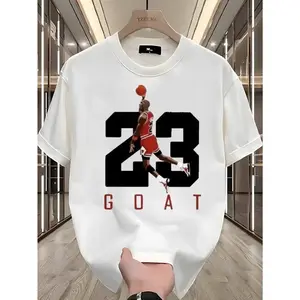 Number 23 Jumpman Tribute T-Shirt – Clean Retro Basketball Tee with Iconic Dunk Pose and Bold Typography for Hoopers & Fans graphic tees men funny shirts,t-shirt good graphic tees Cotton Menswear