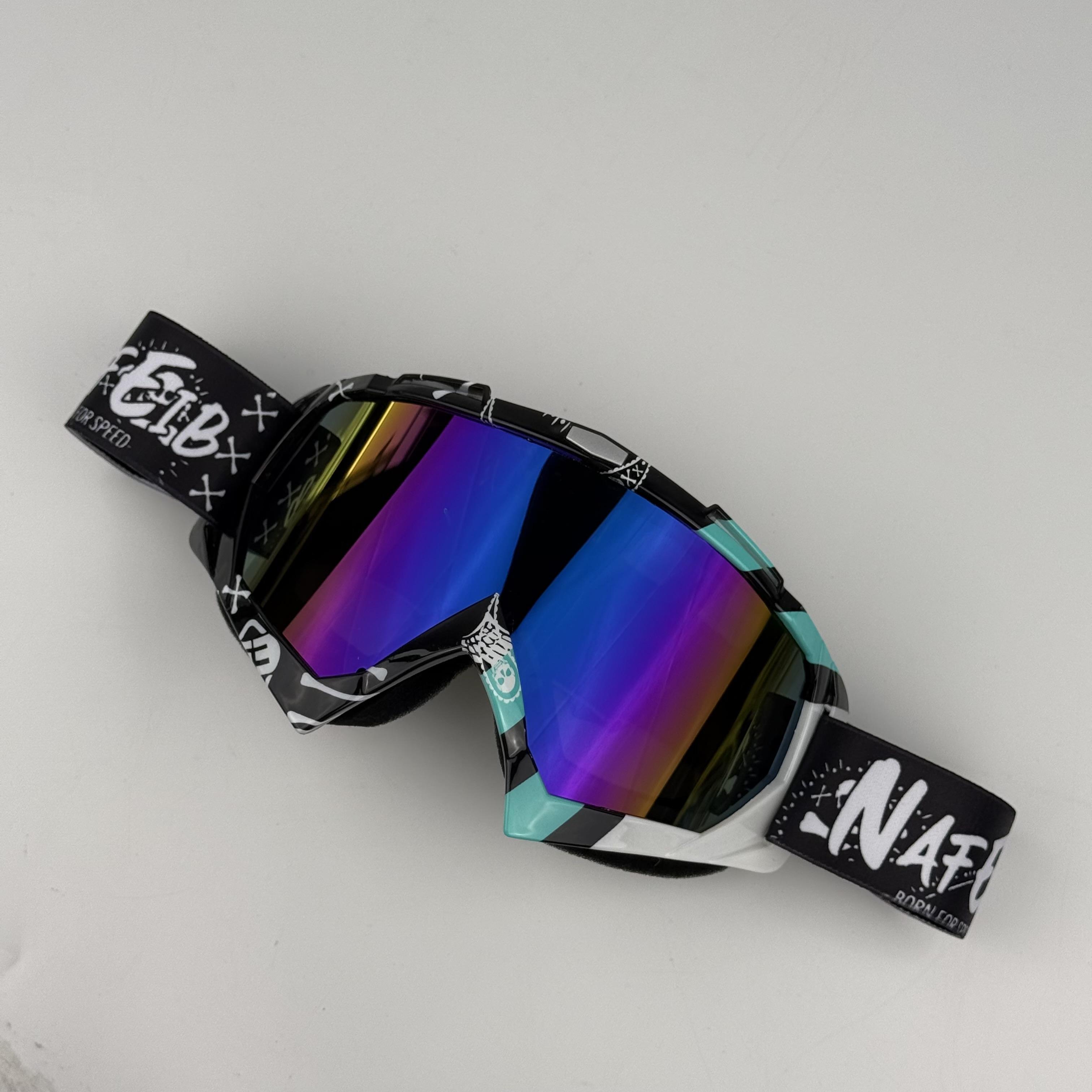 Motorcycle Goggles Adjustable Elastic Band Replaceable Lenses, Protective Gear for Riding, Cycling, Skiing, Climbing Motorcycle Accessories