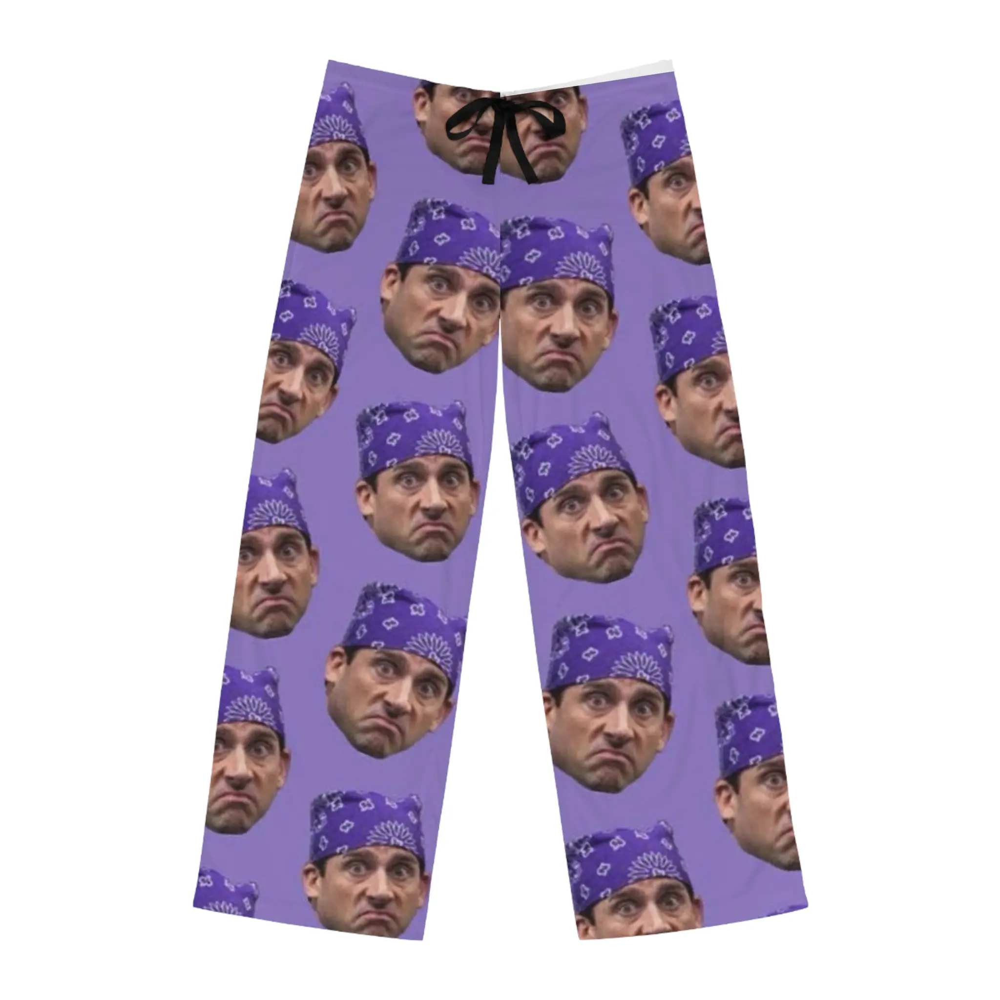 Novelty Face-Pattern Pajama Pants – Purple Bandana Print prison Mike