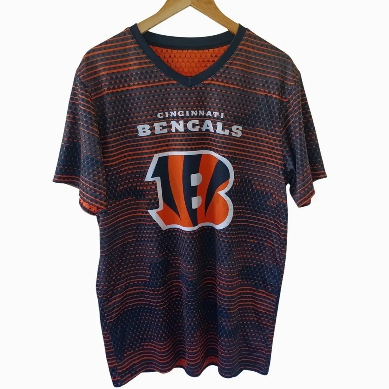 Cincinnati Orange Black Reversible Football Jersey, Adult Flag Football Team Style Sports Shirt, Game Day Athletic Jersey Y3J