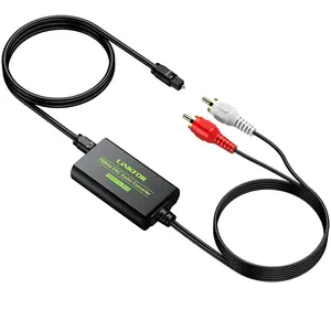 192khz dac converter digital to analog converter digital optical spdif toslink to analog stereo audio rca lr audio adapter with optical cable for hdtv blu ray dvd amps rca male