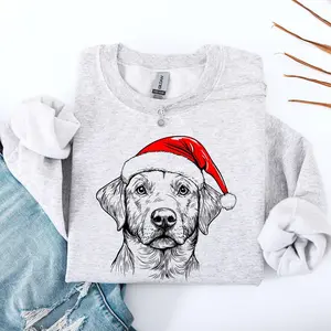 Labrador Retriever, Santa, Dog, Christmas, Dog Lover, Pet Sweatshirt, Crewneck, Sweater, Cute, Xmas, Adorable