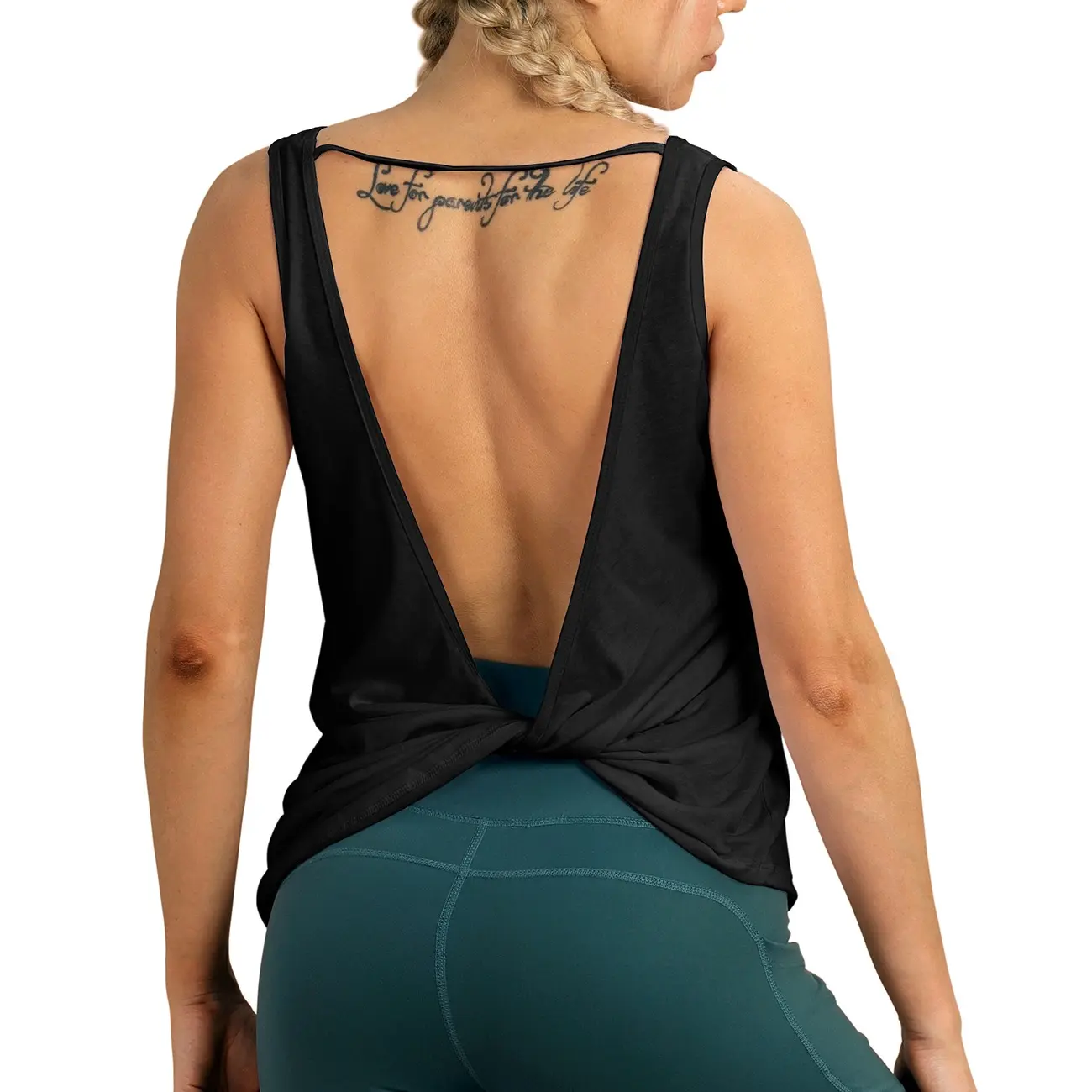 icyzone Women's Open Back High Neck Workout Athletic Gym Tank Tops