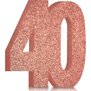 40th Birthday and Anniversary Decorations for Women Rose Gold Glitter 40th Birthday Party Table Centerpieces 40 Table Topper Decor