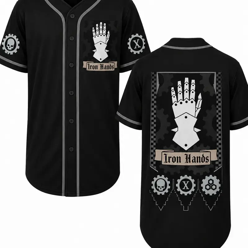 Elite Space Warrior Baseball Jersey, Grimdark Battle Button Up Shirt, Tabletop Gamer Apparel for Men & Women
