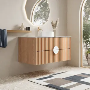 35.4'' Single  Modern Bathroom  Cabinet Vanity with Faux Marble, storage cabinets Design Minimal