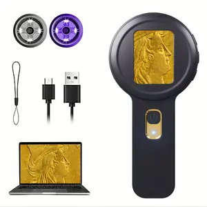 500X Zoom USB Rechargeable Portable Digital Microscope 2" IPS Screen for Science Research Testing