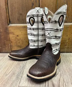 Twisted X Men's Tech X Brown & Bone Elephant Print Western Cowboy Boot MXW0008