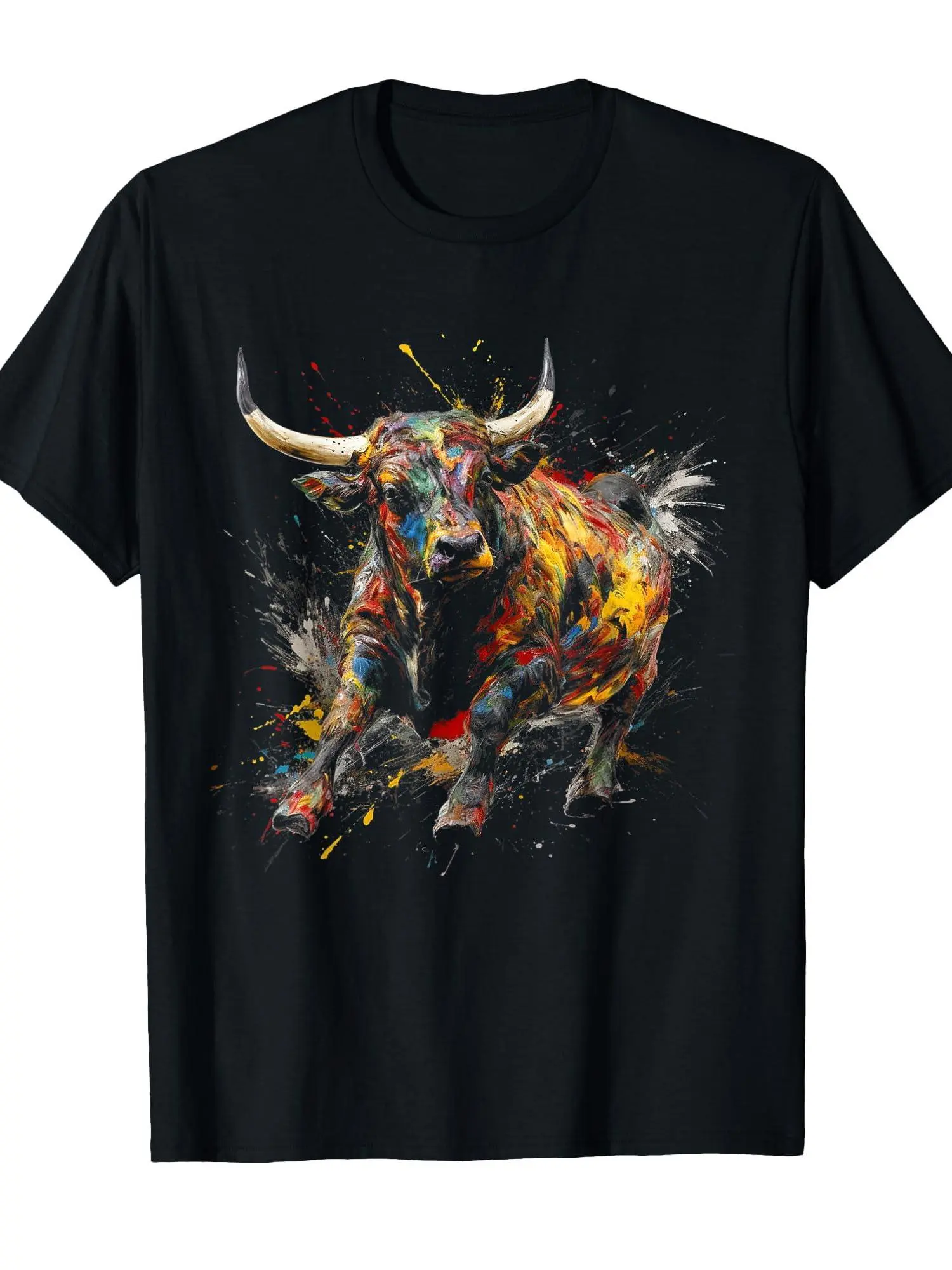 Men' Bull Riding Rodeo T-Shirt with Sitting Bull W unisex soft cotton short sleeve t shirt, vintage graphic casual tee for men women teens, perfect birthday holiday gift for camping travel gym daily street casual wear