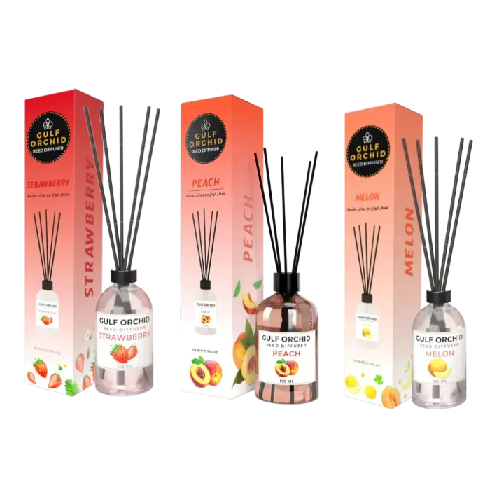 (3pc Bundle Pack) Strawberry + Peach + Melon Gulf Orchid Reed Diffuser, 110ml (3pc Bundle Pack) Strawberry + Peach + Melon Gulf Orchid Reed Diffuser, 110ml