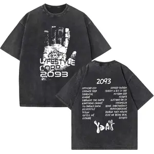 Rapper Yeat Lyfestyle Vintage Washed T Shirt Men Women Hip Hop Fashion High Quality T-Shirts Casual Oversized T-shirt Streetwear