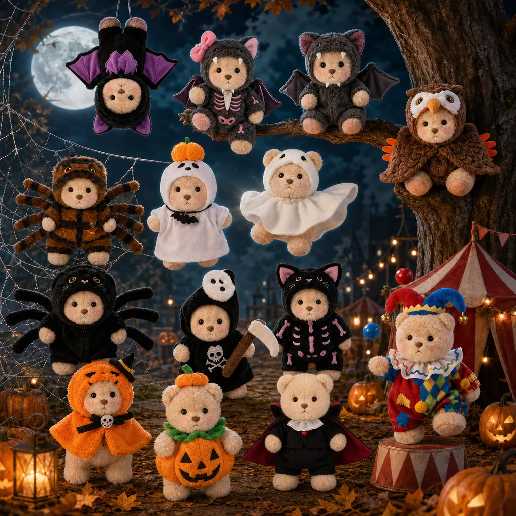 Getahug Halloween Carnival Series & Hug-o'-Ween Series Mini Bear Plush Blind Box | 5.9 Inches Pendant Keychain Bag Charm Gifts
