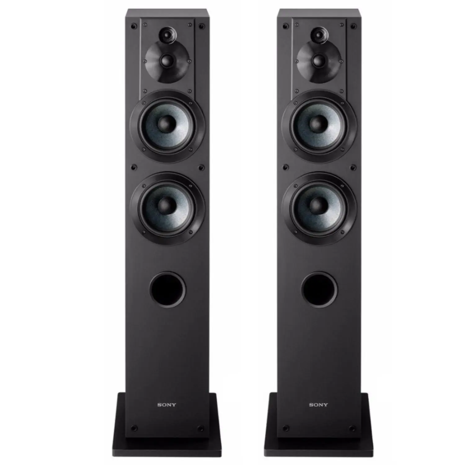 SSCS3 Stereo Floor-Standing Speaker Pair Bundle (Black) for Sony