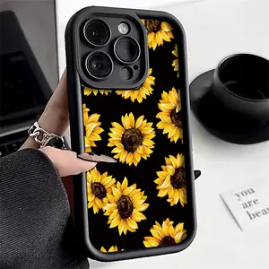 Sunflower Painted Case for iPhone 16 Pro Soft Cover for iPhone 11 15 12 13 14 15 Pro Max Mobile Phone Accessory