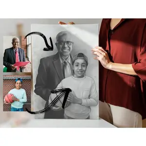 Personalized Portrait Poster, Hand-Drawn Custom Art from Photos, Unique Gift for Family and Friends