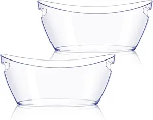 Ice Bucket 2 PCS, Thickened Ice Buckets for Parties, Mimosa Bar Supplies Beverage Tub for Champagne Beer Sparkling Wine Cocktails（5.5L) 16.5 * 7.3 * 6.8inch