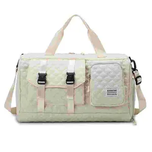 Trendy Color-Block Gym & Travel Duffel Bag with Secure Zipper Closure and Shoulder Strap for Gym and Travel