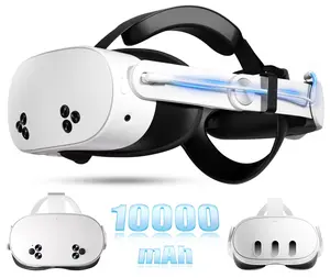 Head Strap Battery Compatible with Meta Quest 3/3S-Replacement 10000mAh Elite Strap Extend Playtime & Enhanced Support - accessories Adjustable Retractable Vr Sponge Wearable